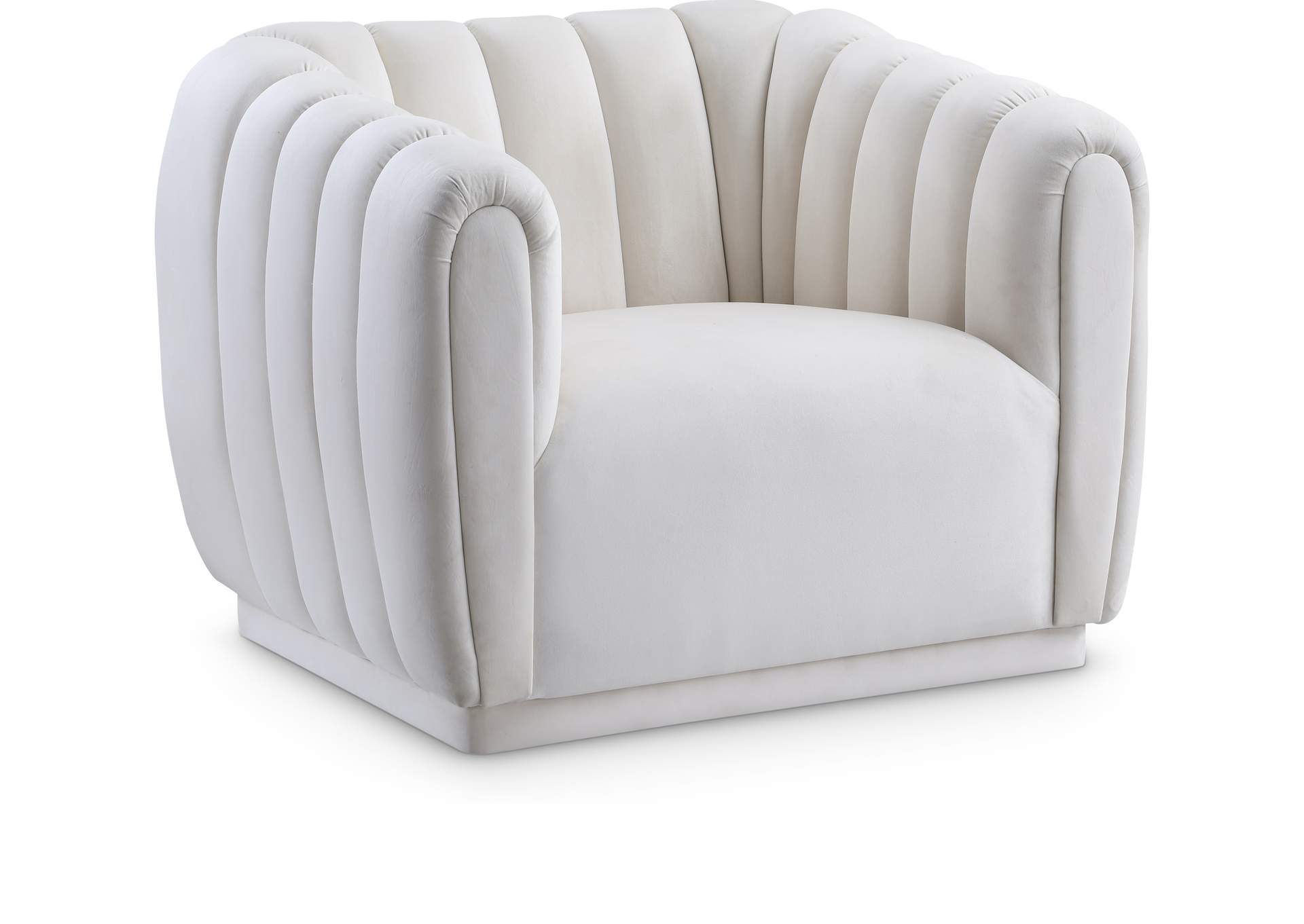 Dixie Cream Velvet Chair,Meridian Furniture