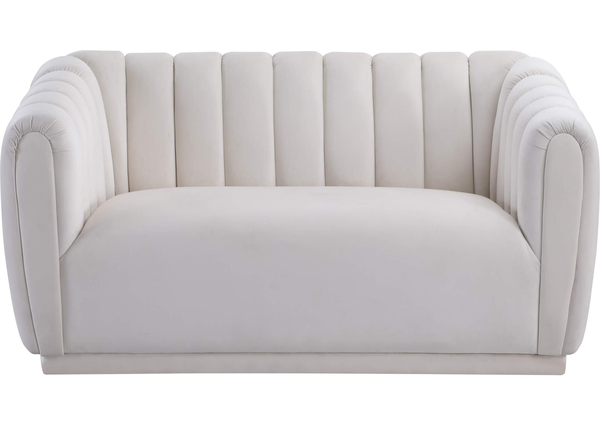 Dixie Cream Velvet Loveseat,Meridian Furniture