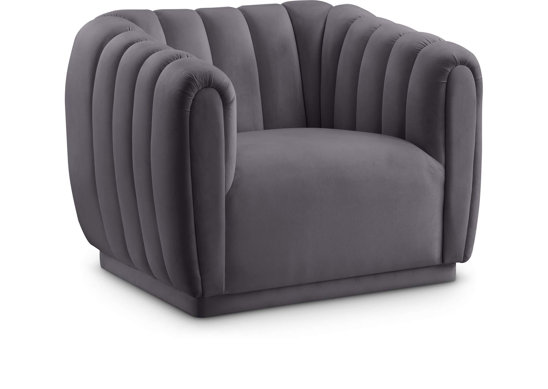 Dixie Grey Velvet Chair,Meridian Furniture