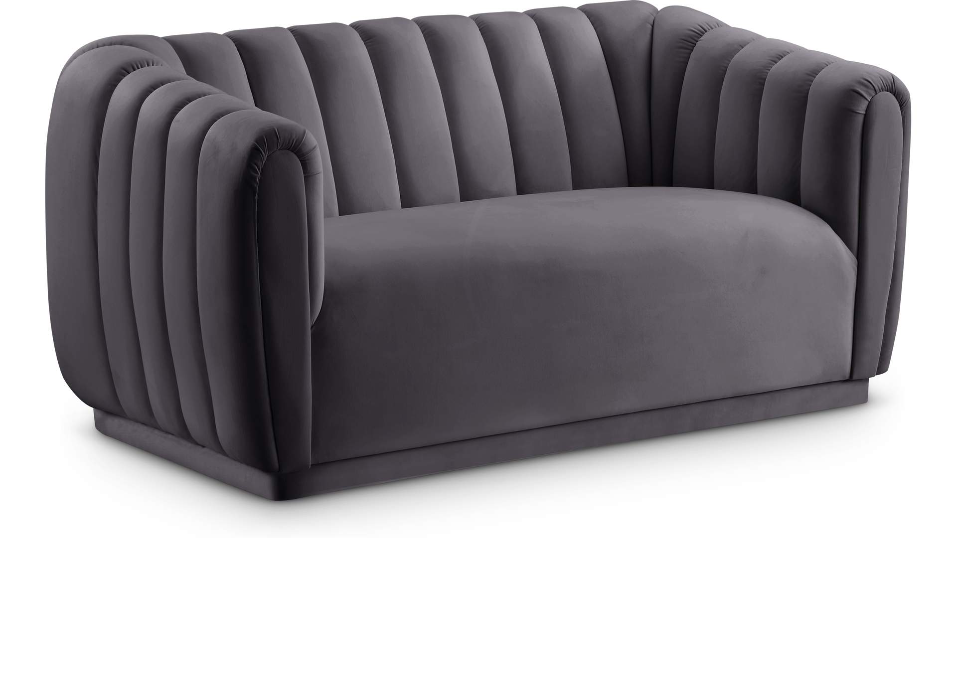 Dixie Grey Velvet Loveseat,Meridian Furniture