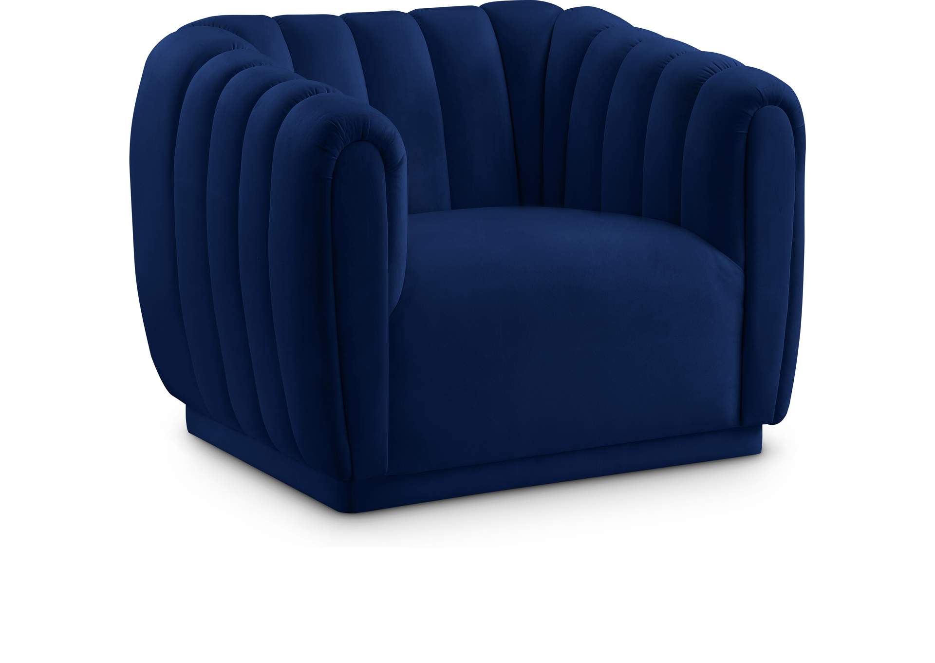 Dixie Navy Velvet Chair,Meridian Furniture