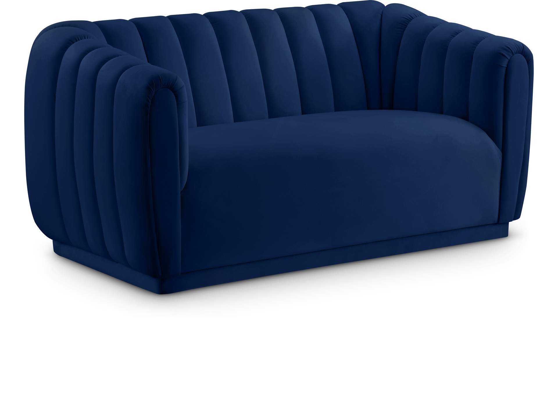 Dixie Navy Velvet Loveseat,Meridian Furniture