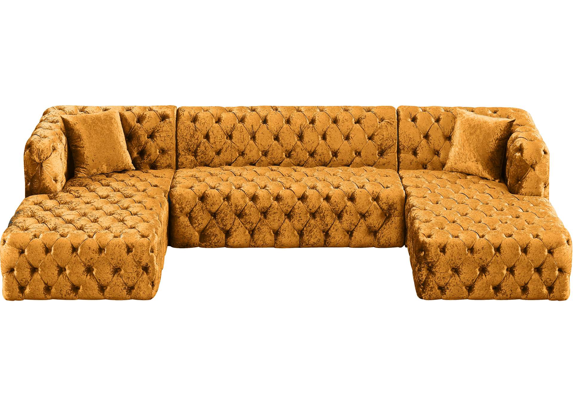 Coco Gold Velvet 3 Piece Sectional (3 Boxes),Meridian Furniture