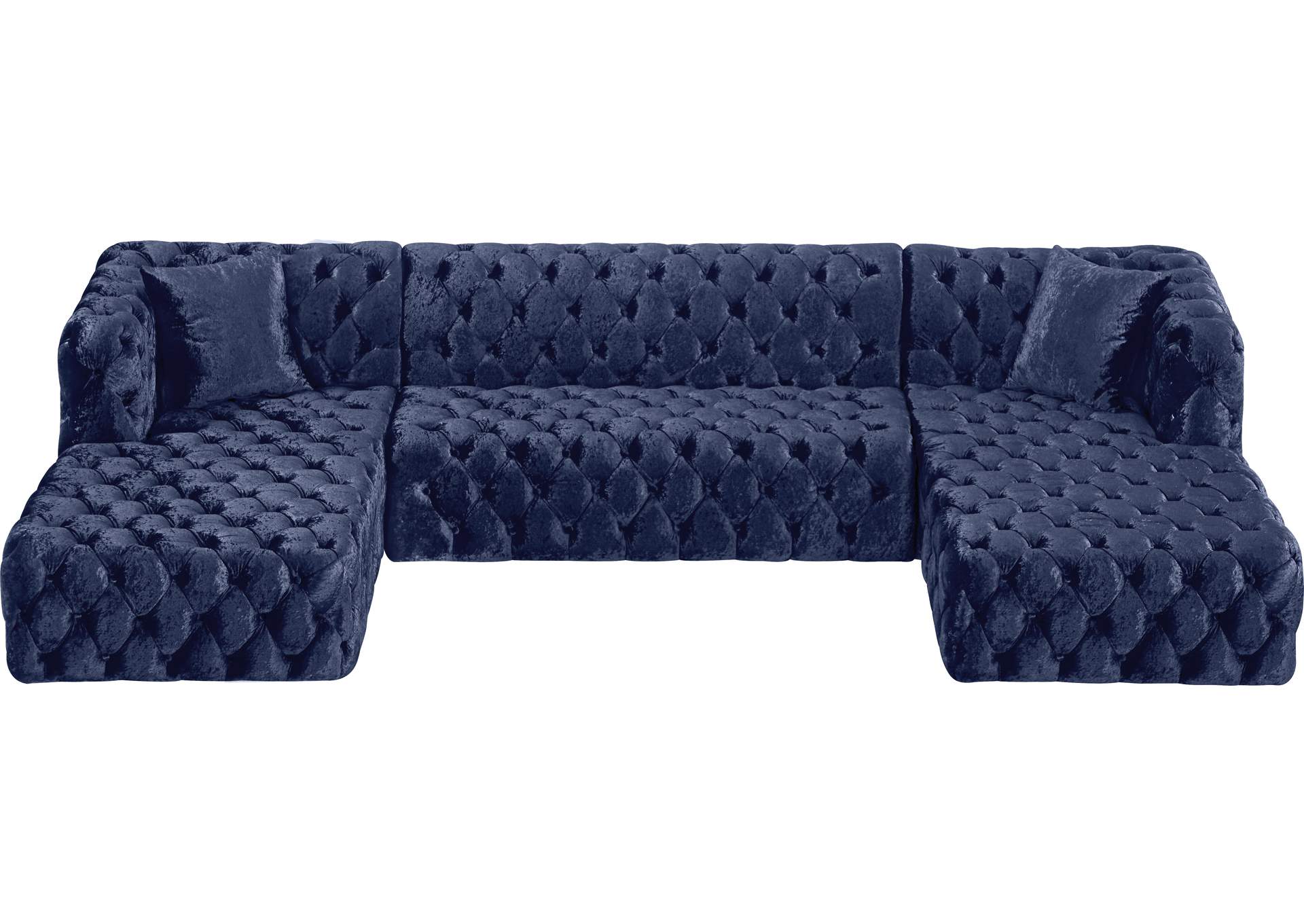 Coco Navy Velvet 3 Piece Sectional (3 Boxes),Meridian Furniture