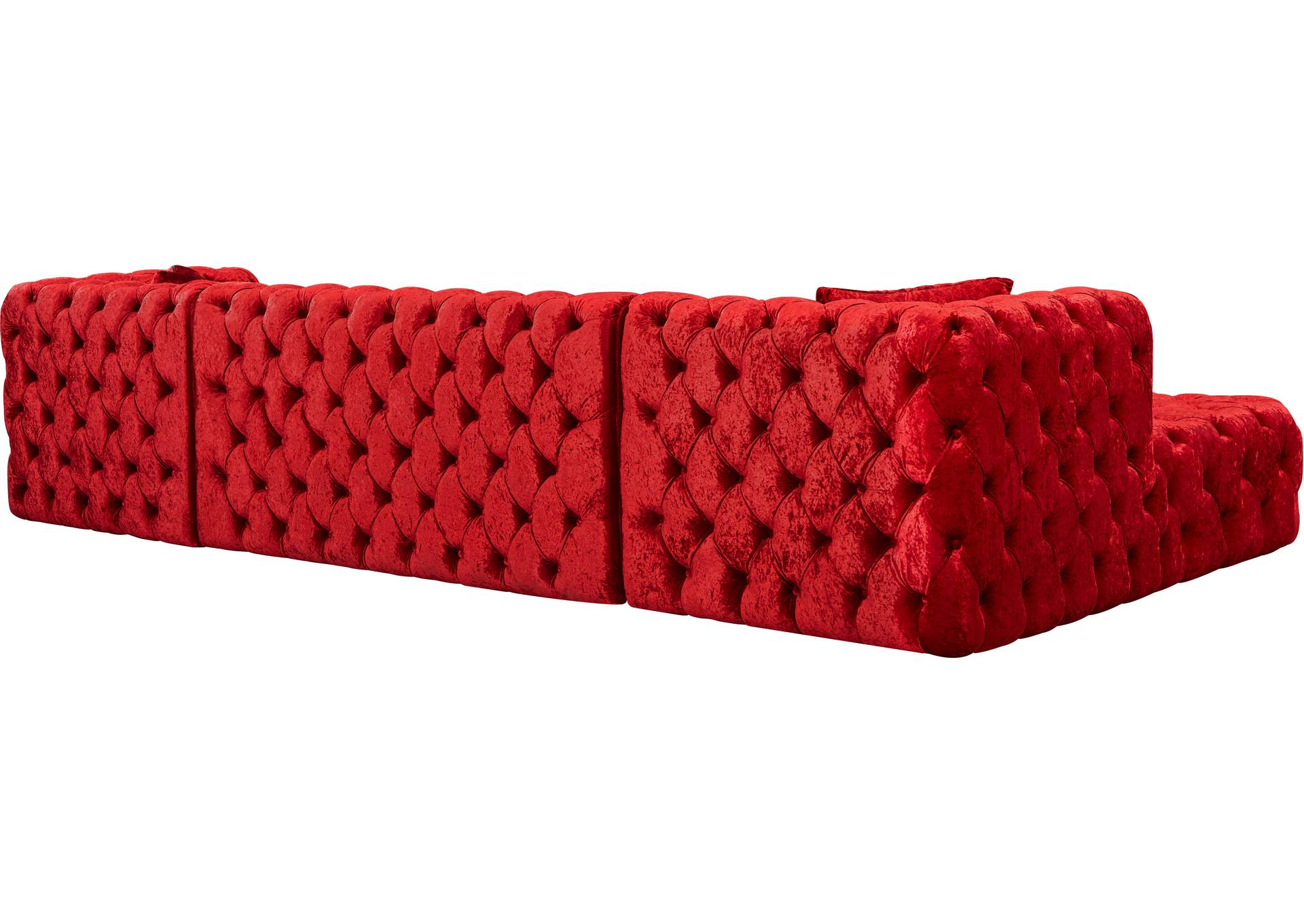 Coco Red Velvet 3 Piece Sectional (3 Boxes),Meridian Furniture