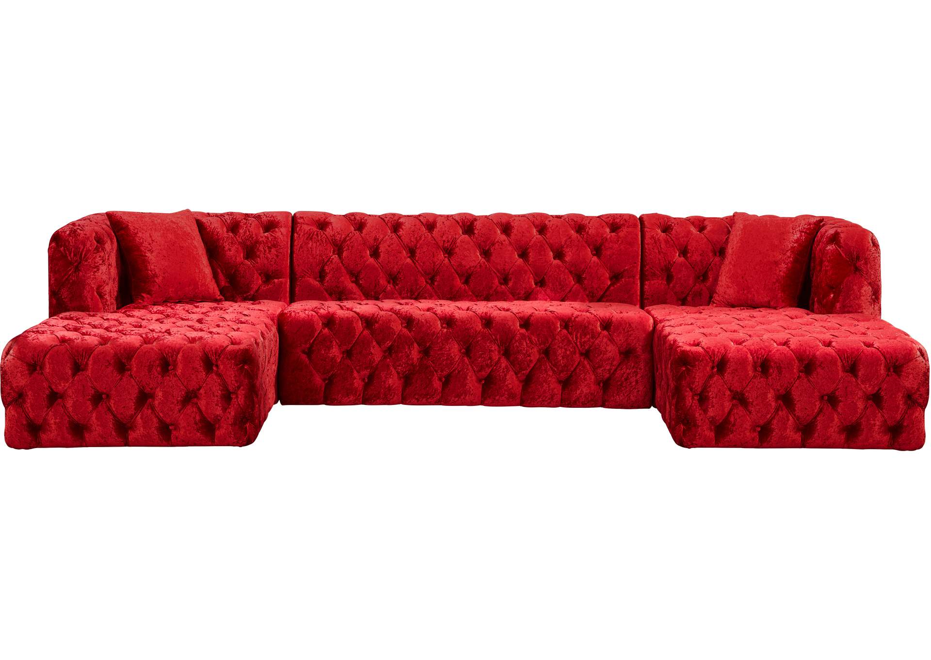 Coco Red Velvet 3 Piece Sectional (3 Boxes),Meridian Furniture