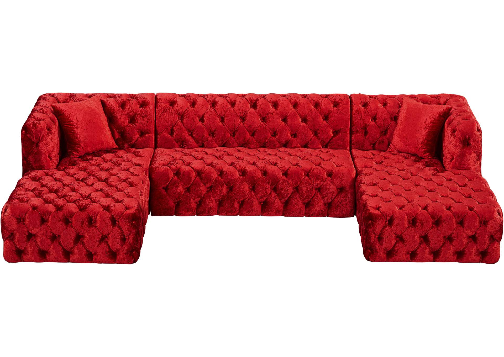 Coco Red Velvet 3 Piece Sectional (3 Boxes),Meridian Furniture