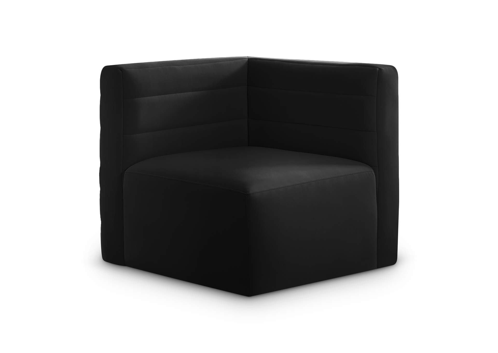 Quincy Black Velvet Modular Corner Chair,Meridian Furniture