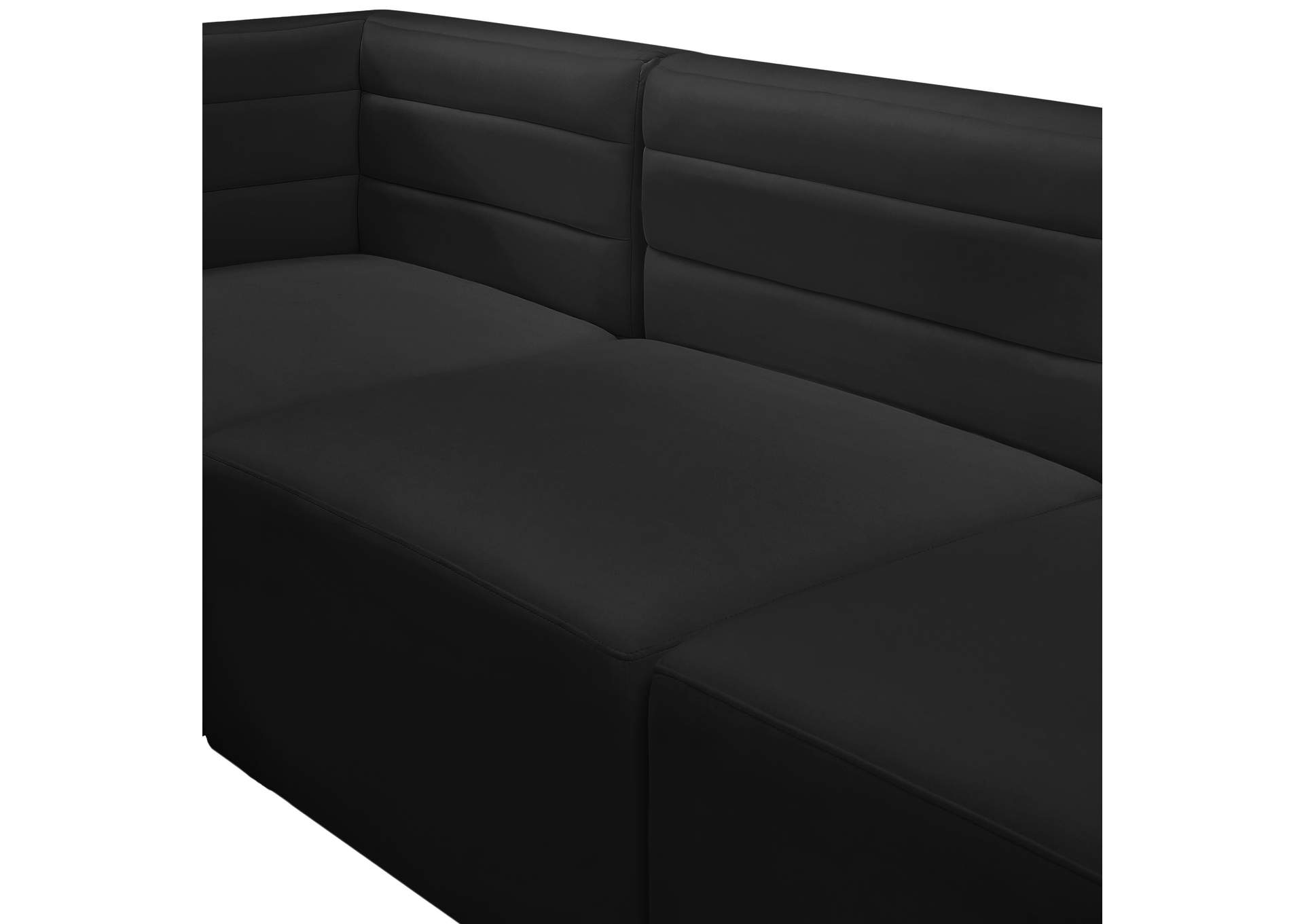 Quincy Black Velvet Modular Corner Chair,Meridian Furniture