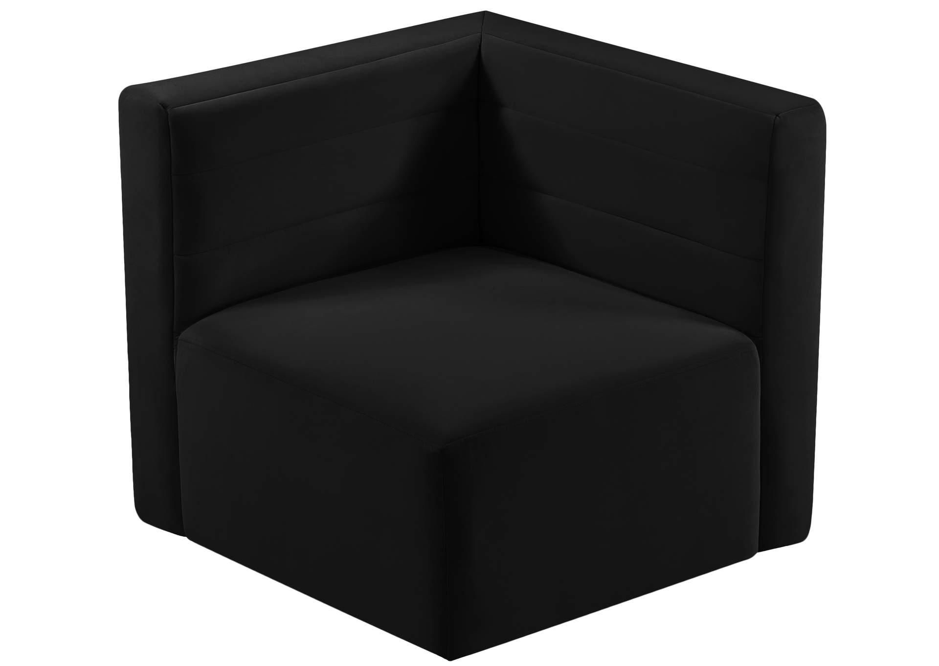 Quincy Black Velvet Modular Corner Chair,Meridian Furniture