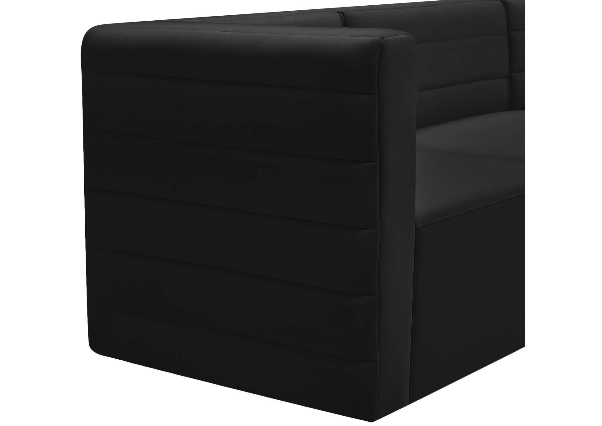 Quincy Black Velvet Modular Corner Chair,Meridian Furniture