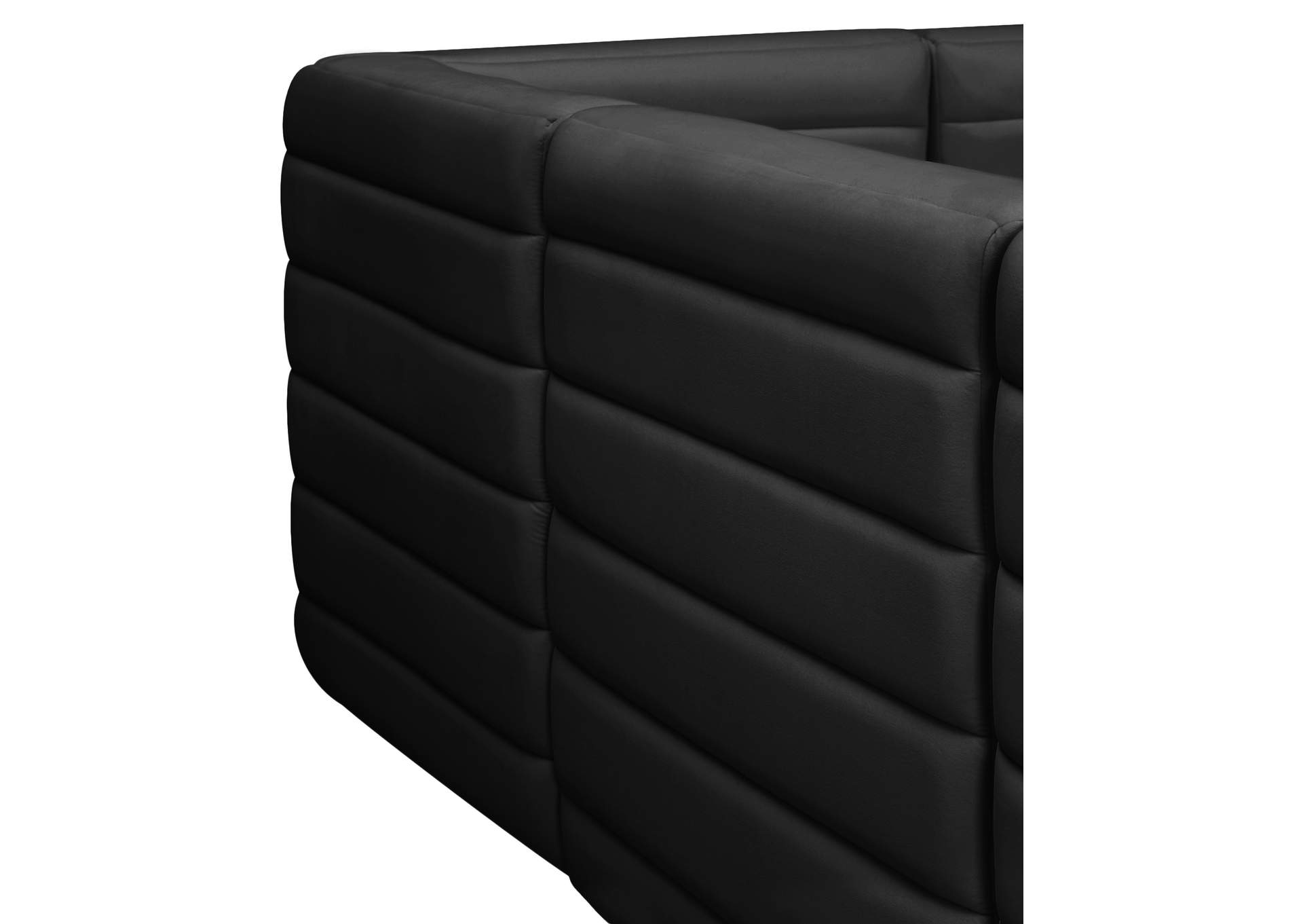 Quincy Black Velvet Modular Corner Chair,Meridian Furniture