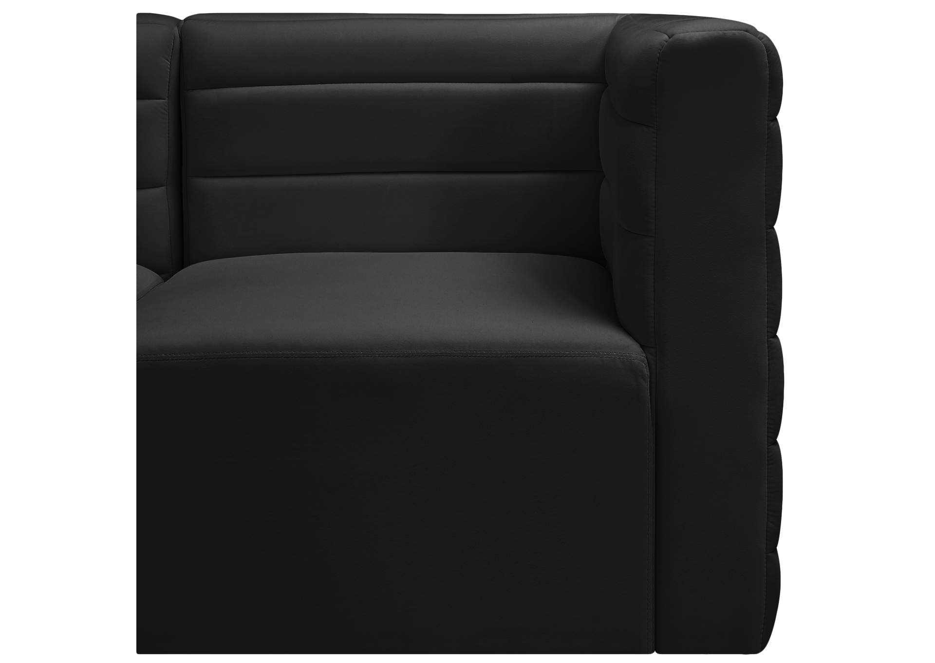 Quincy Black Velvet Modular Corner Chair,Meridian Furniture