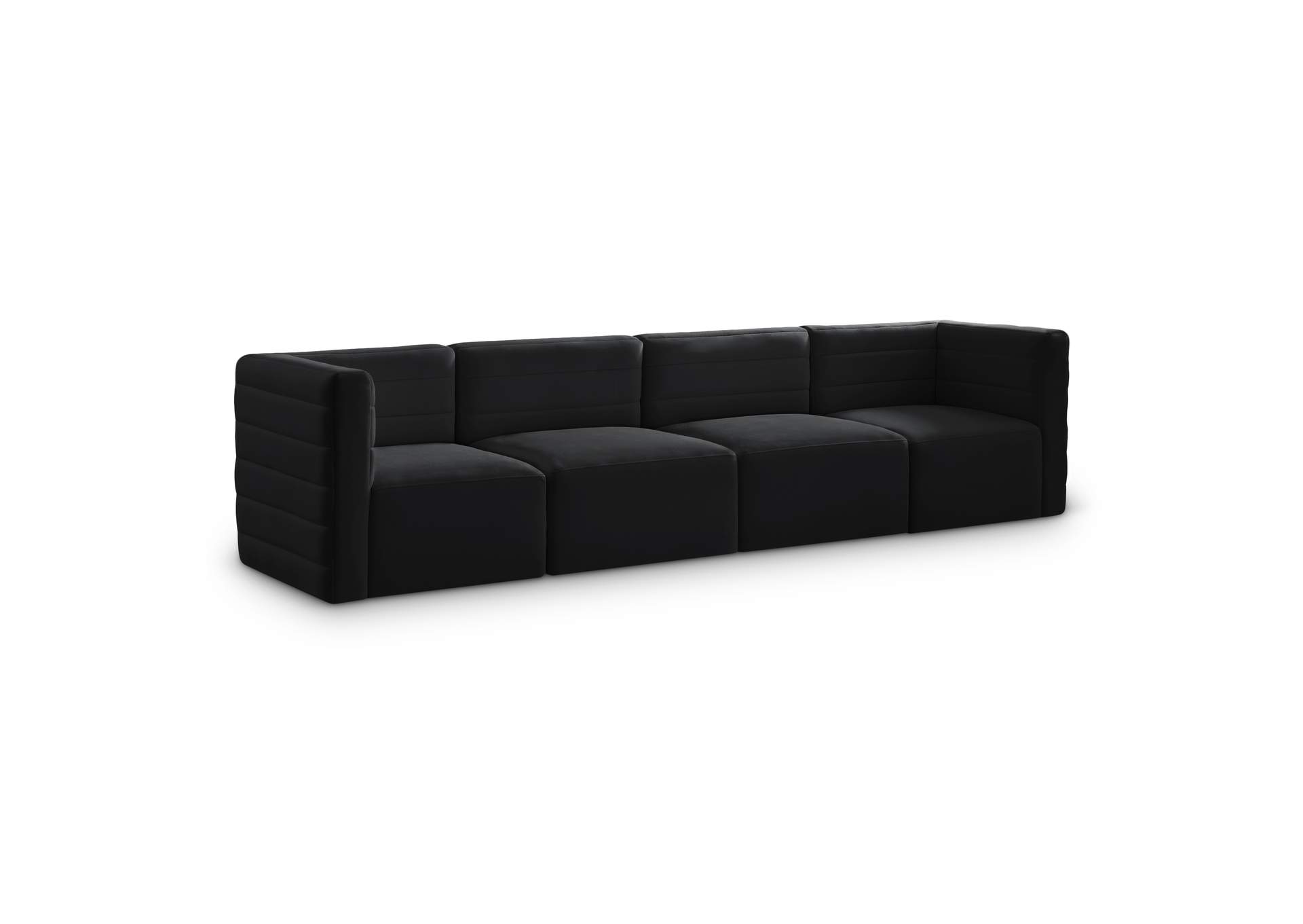 Quincy Black Velvet Modular Sofa,Meridian Furniture