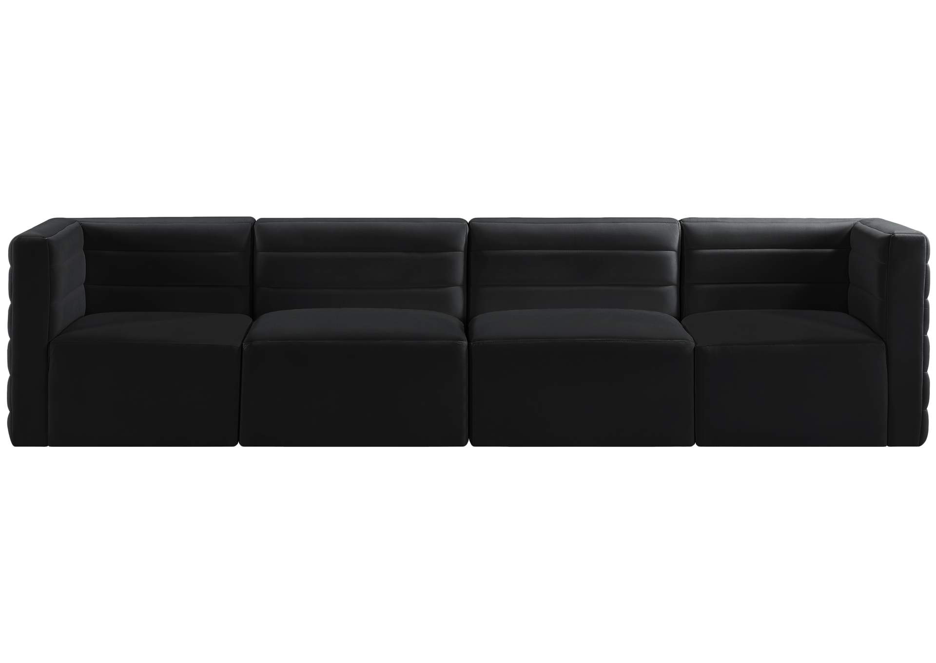 Quincy Black Velvet Modular Sofa,Meridian Furniture