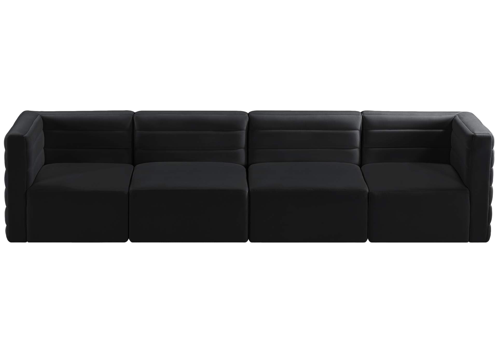 Quincy Black Velvet Modular Sofa,Meridian Furniture