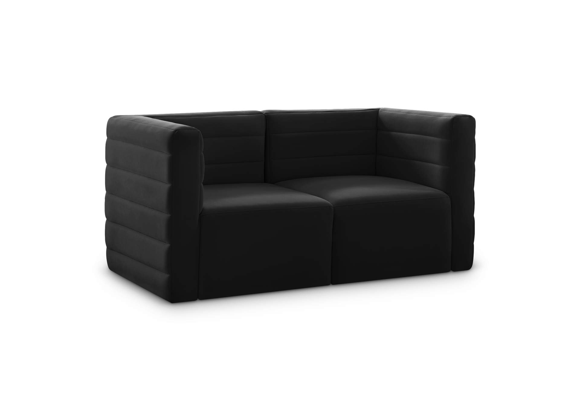 Quincy Black Velvet Modular Sofa,Meridian Furniture