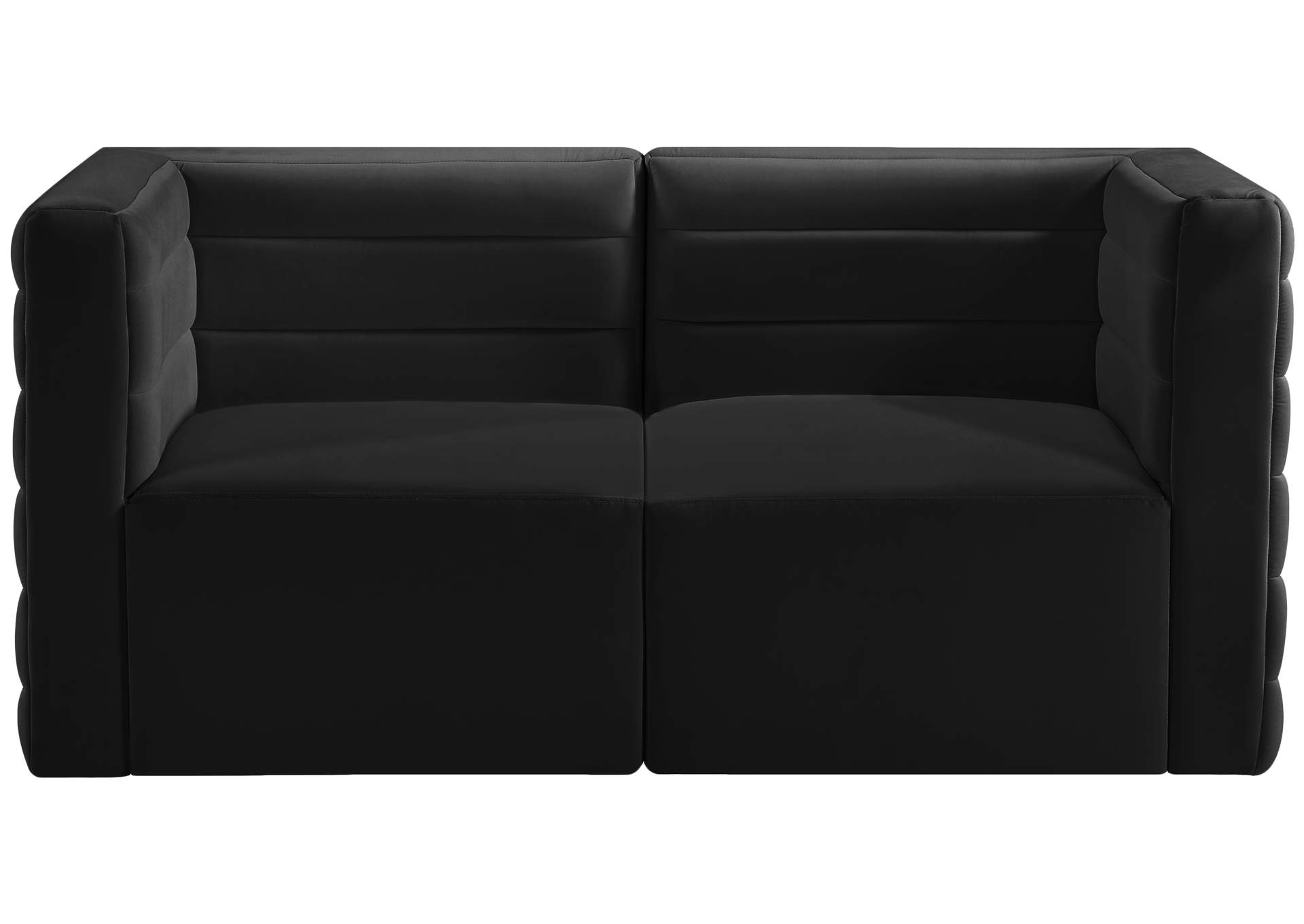 Quincy Black Velvet Modular Sofa,Meridian Furniture