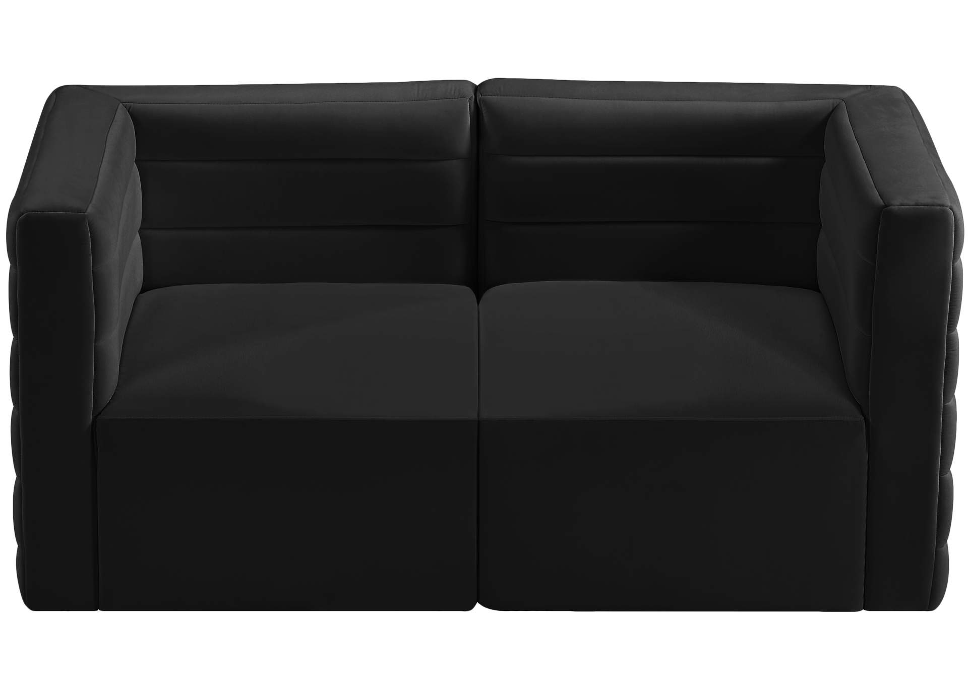 Quincy Black Velvet Modular Sofa,Meridian Furniture