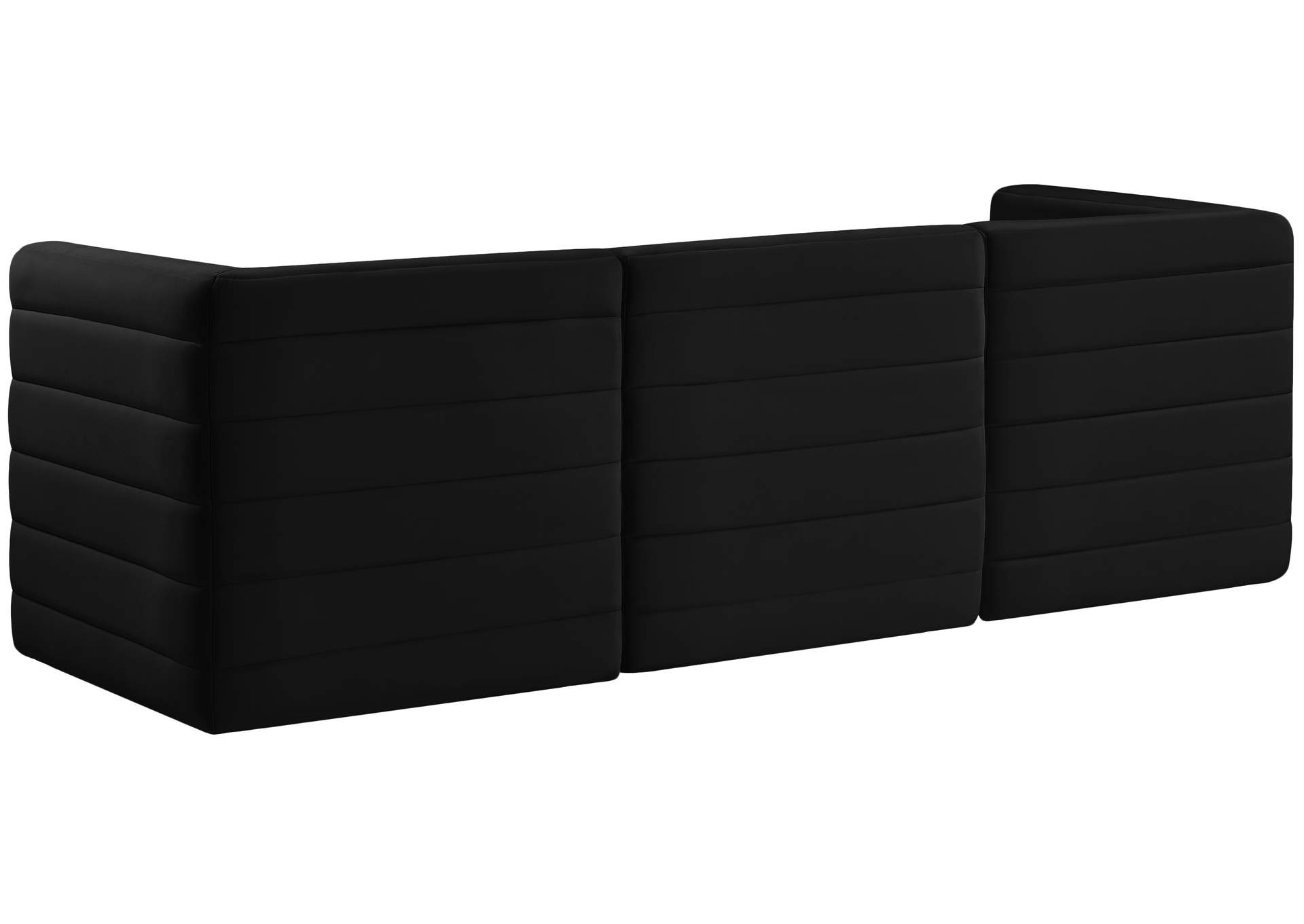 Quincy Black Velvet Modular Sofa,Meridian Furniture