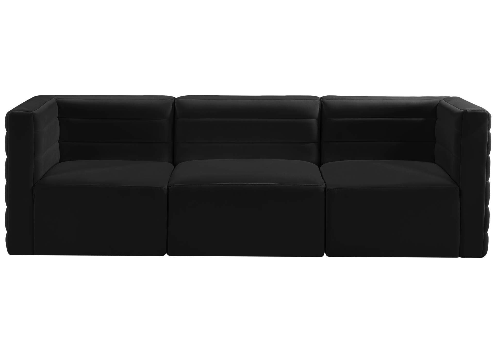 Quincy Black Velvet Modular Sofa,Meridian Furniture