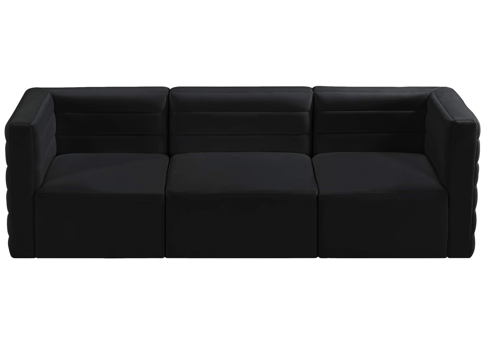 Quincy Black Velvet Modular Sofa,Meridian Furniture