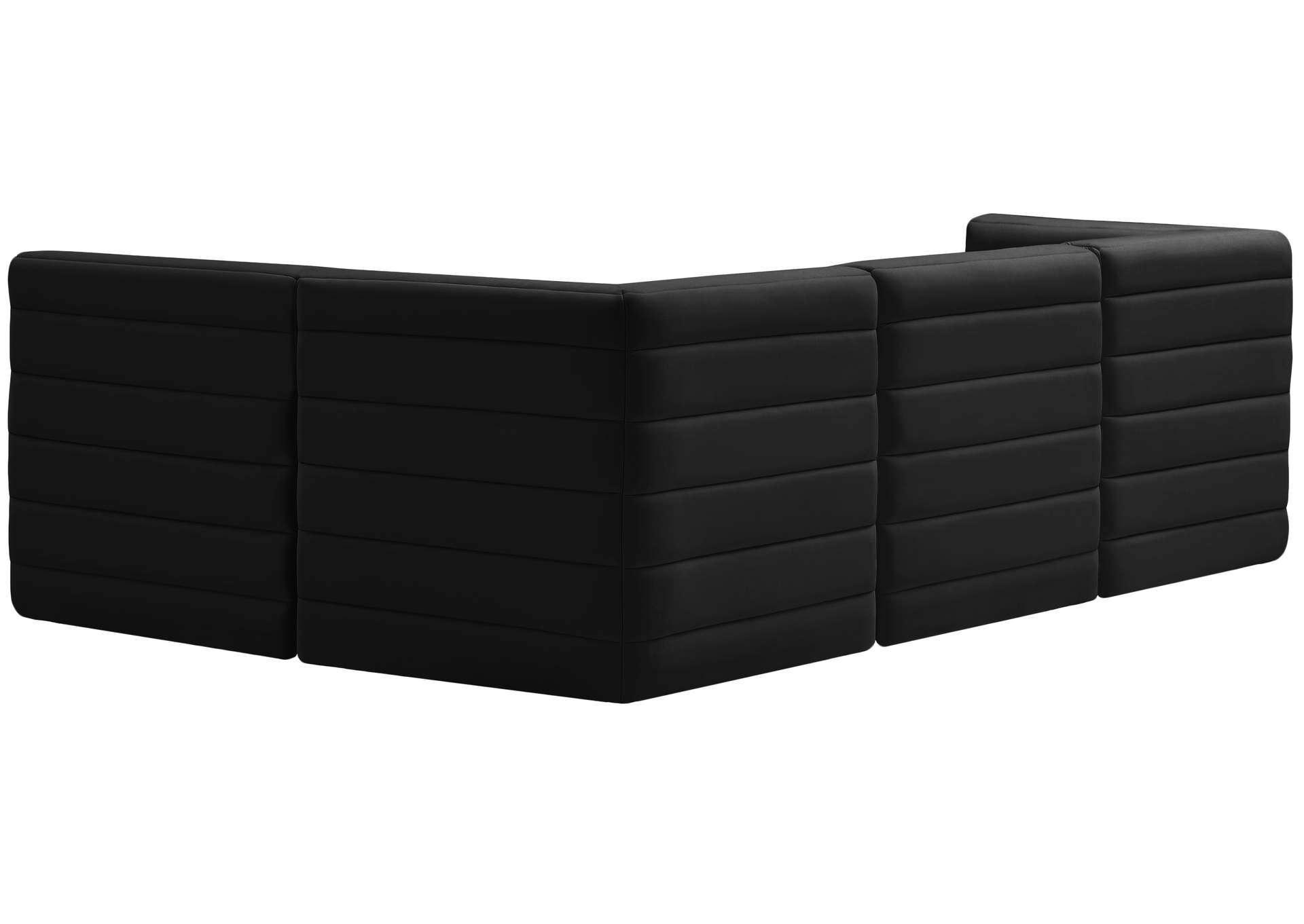 Quincy Black Velvet Modular Sectional,Meridian Furniture