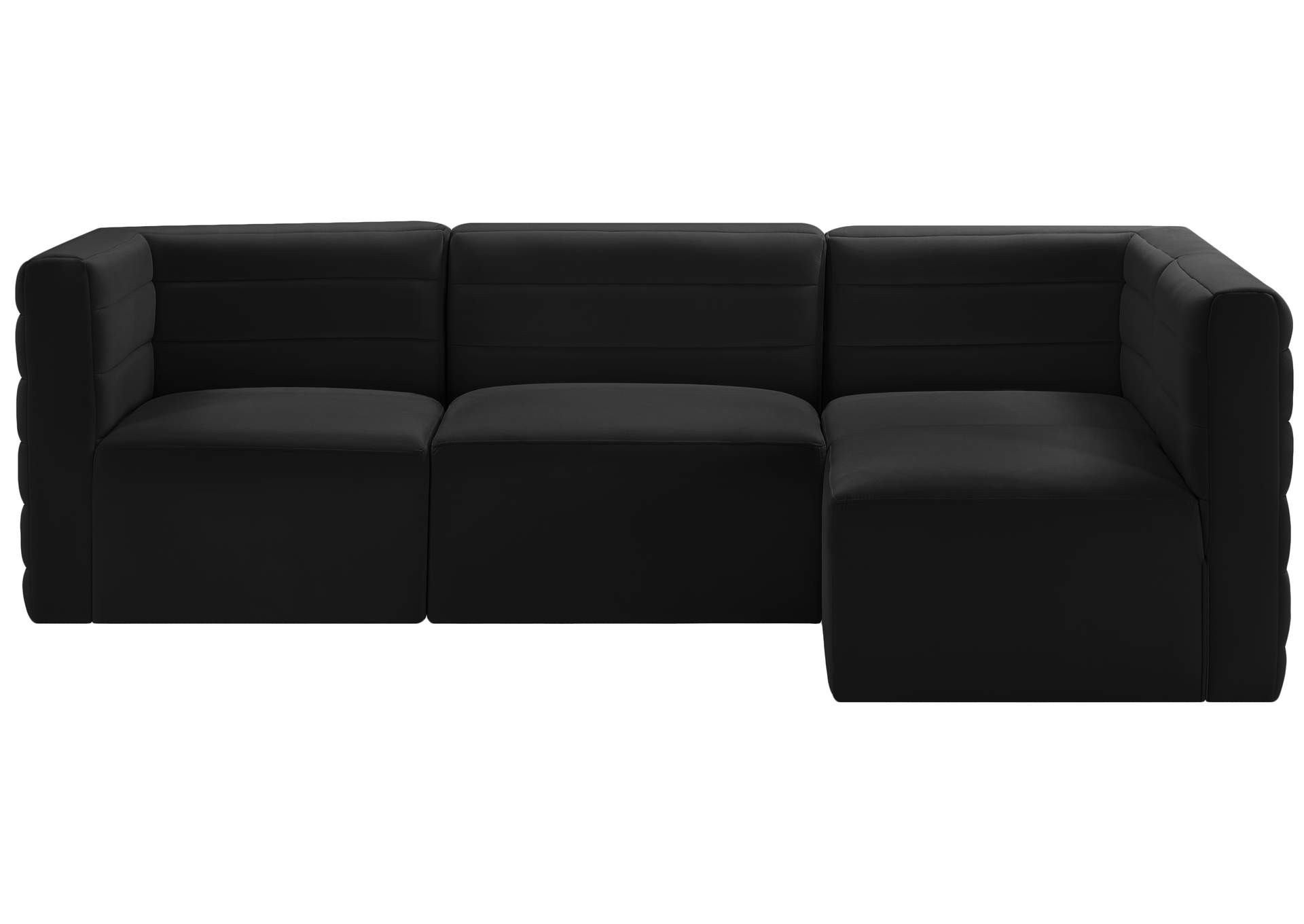 Quincy Black Velvet Modular Sectional,Meridian Furniture