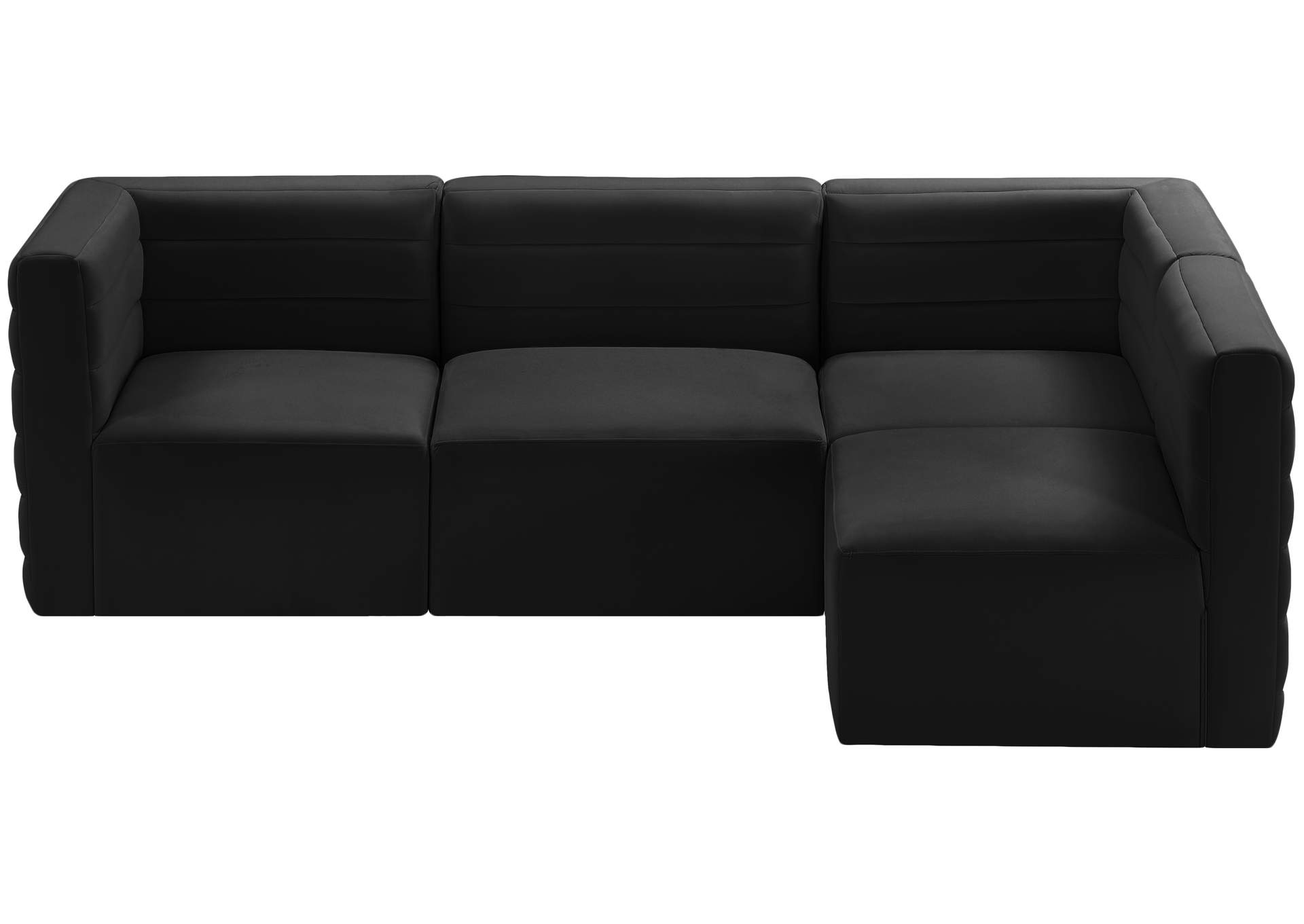 Quincy Black Velvet Modular Sectional,Meridian Furniture