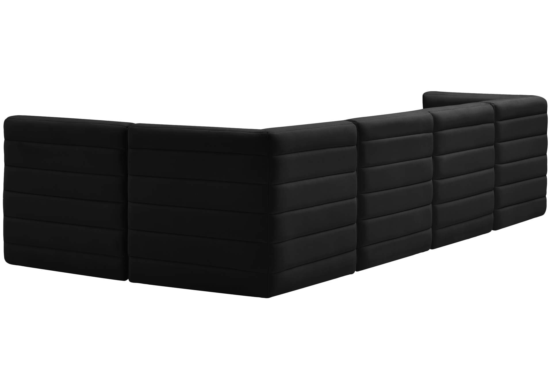 Quincy Black Velvet Modular Sectional,Meridian Furniture