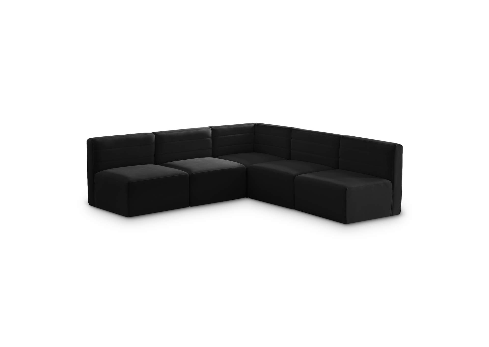 Quincy Black Velvet Modular Sectional,Meridian Furniture