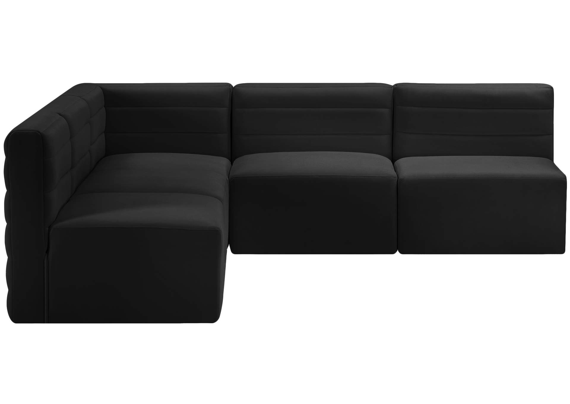 Quincy Black Velvet Modular Sectional,Meridian Furniture