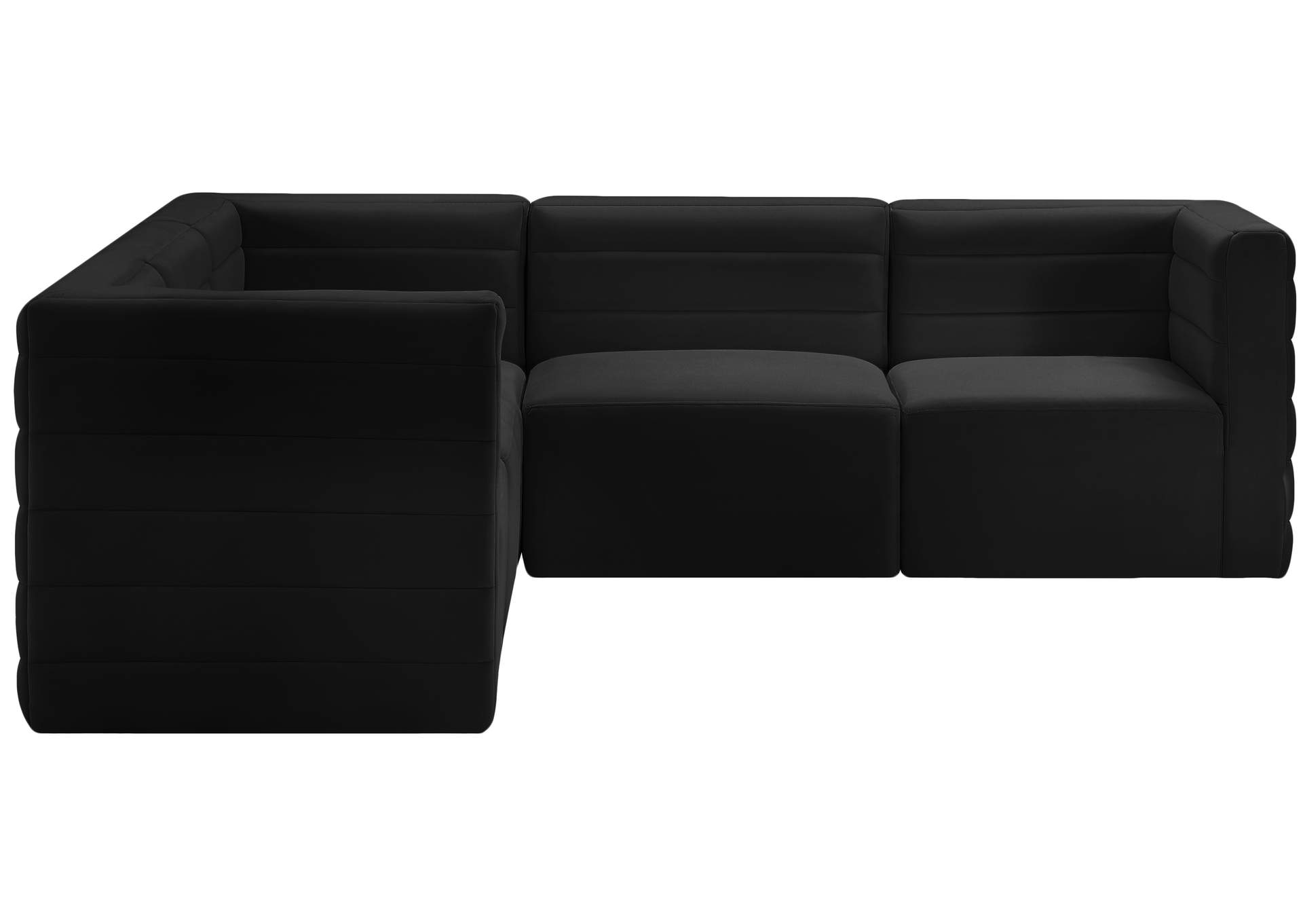 Quincy Black Velvet Modular Sectional,Meridian Furniture