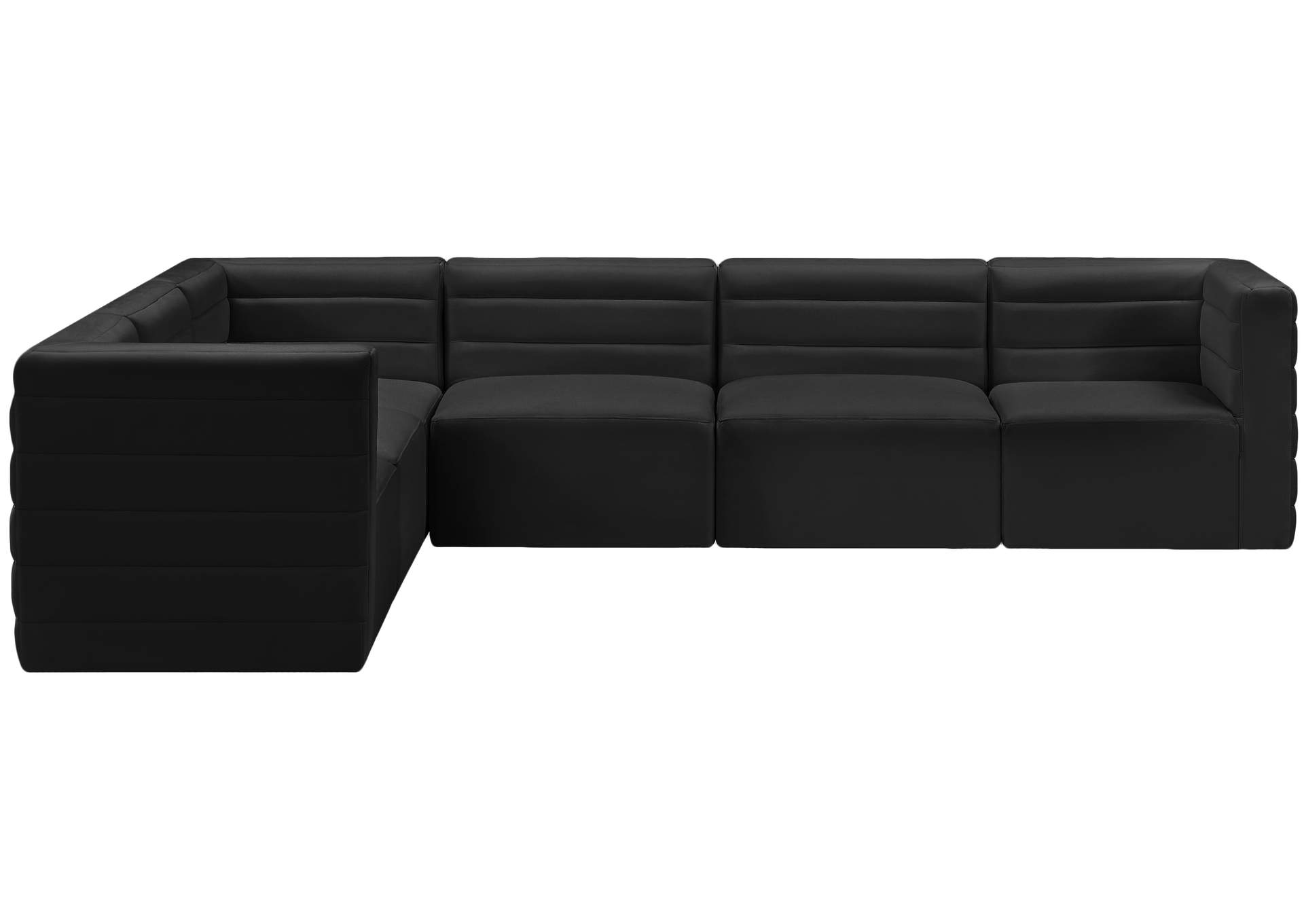 Quincy Black Velvet Modular Sectional,Meridian Furniture