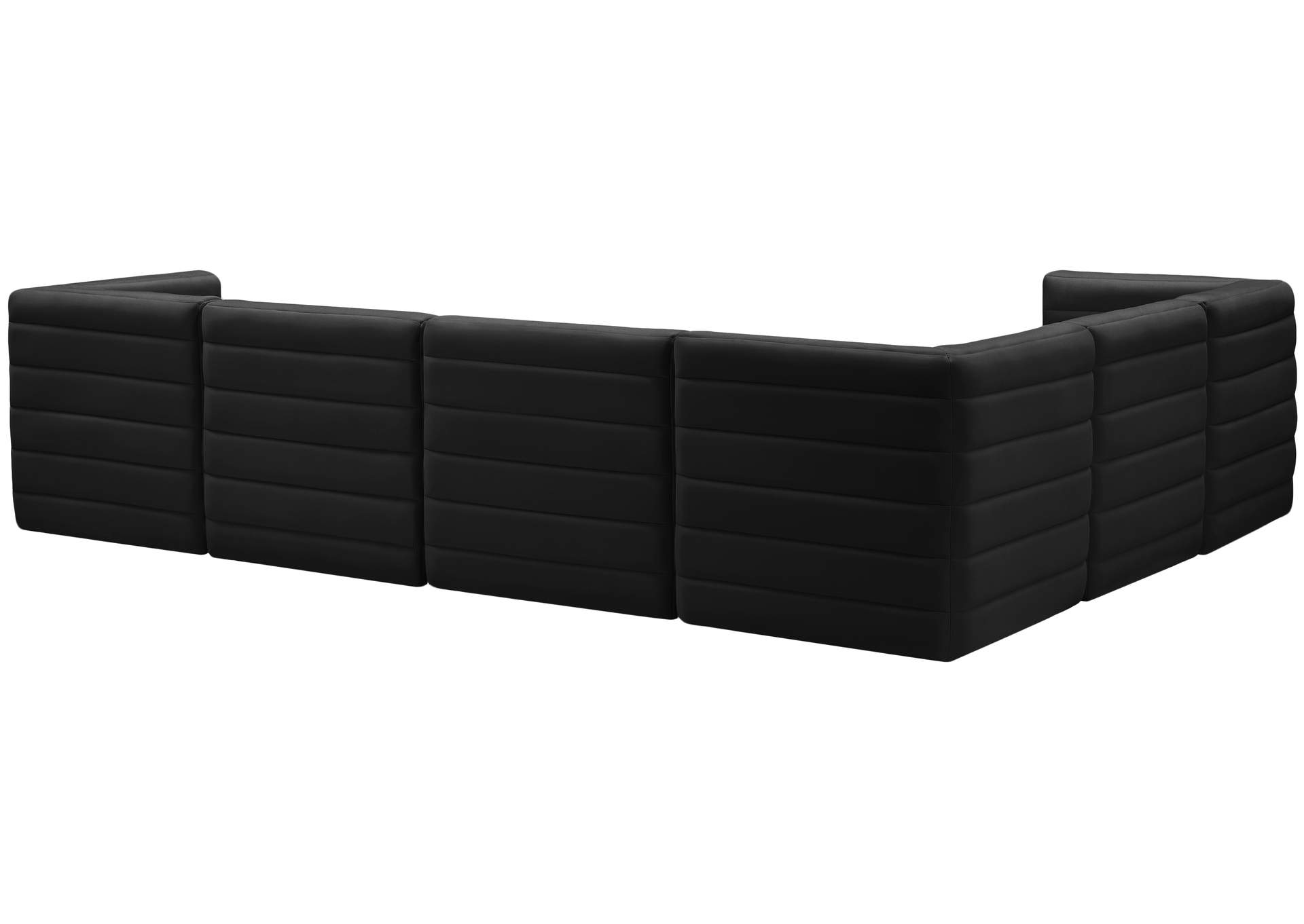 Quincy Black Velvet Modular Sectional,Meridian Furniture