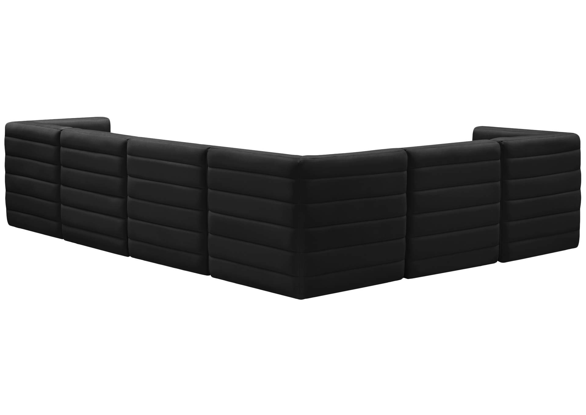 Quincy Black Velvet Modular Sectional,Meridian Furniture