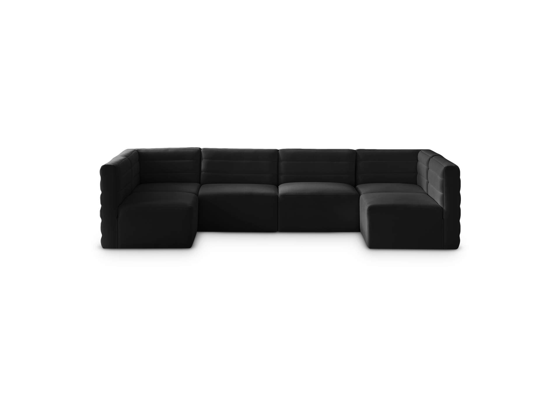 Quincy Black Velvet Modular Sectional,Meridian Furniture