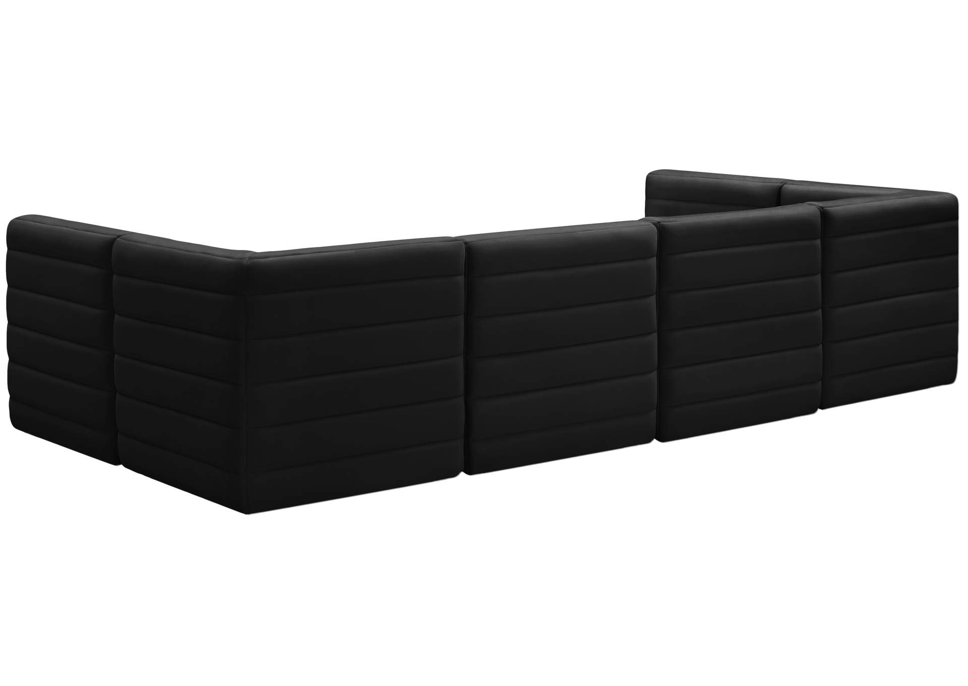 Quincy Black Velvet Modular Sectional,Meridian Furniture