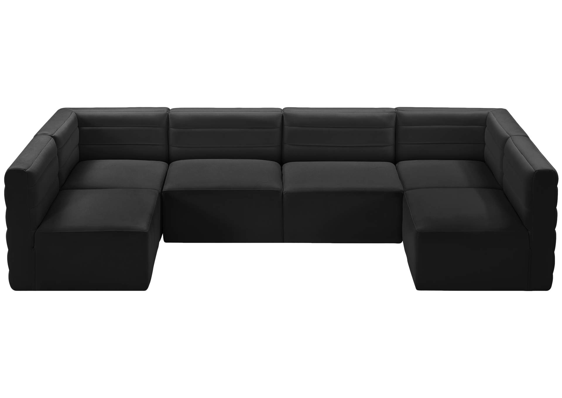 Quincy Black Velvet Modular Sectional,Meridian Furniture