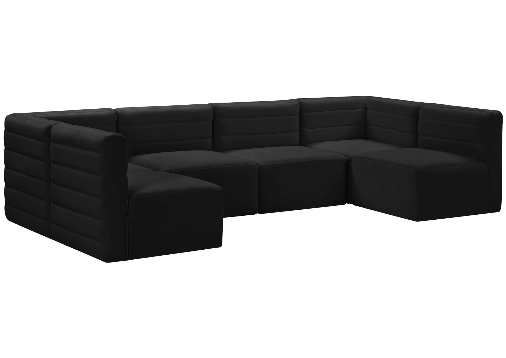 Quincy Black Velvet Modular Sectional,Meridian Furniture