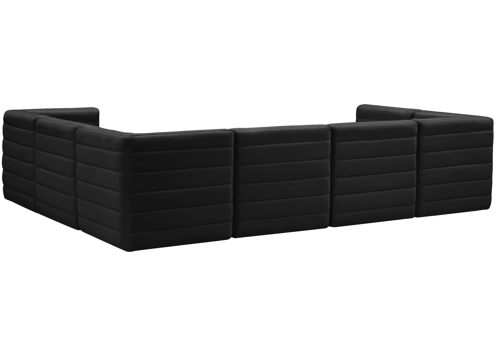 Quincy Black Velvet Modular Sectional,Meridian Furniture