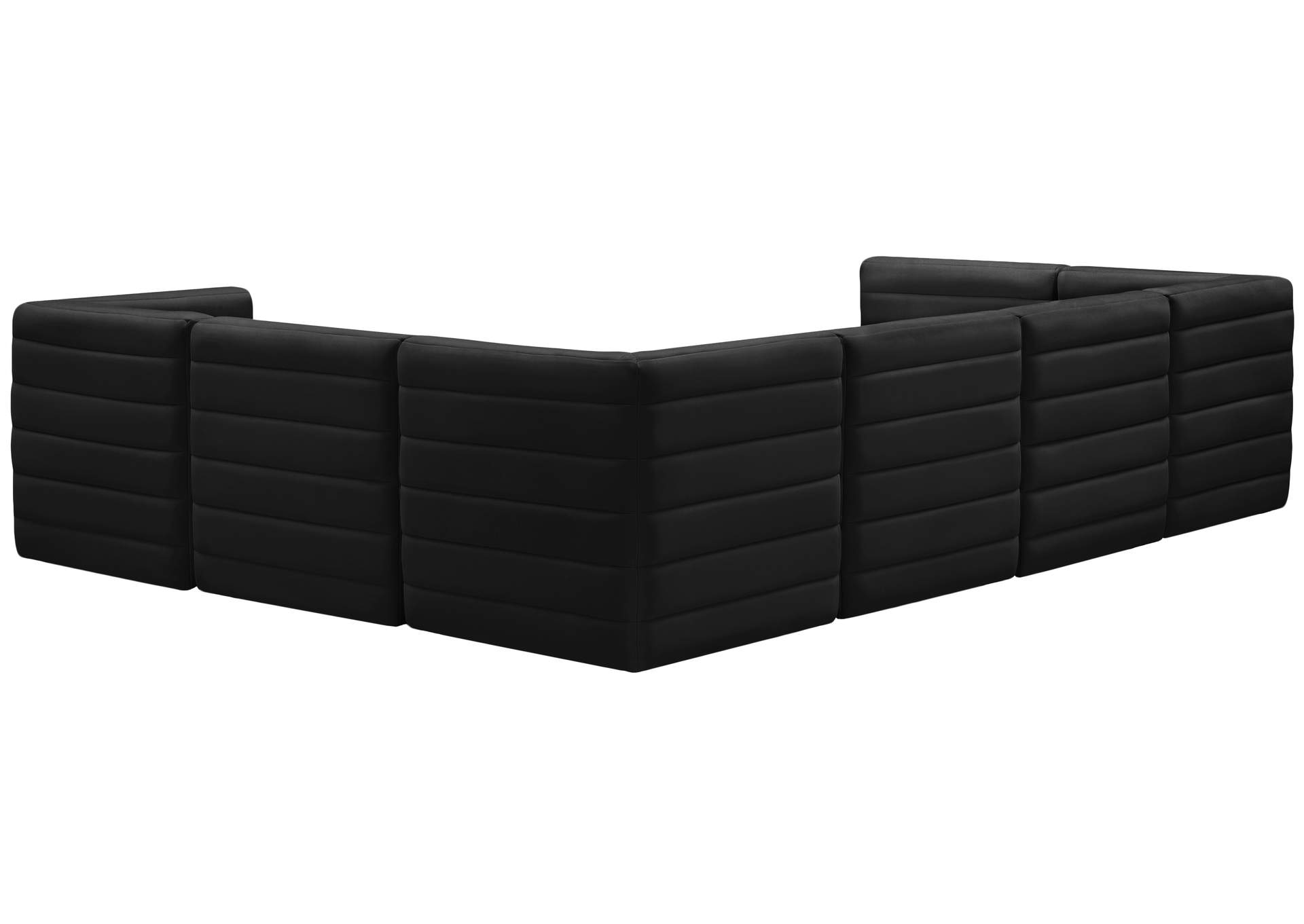 Quincy Black Velvet Modular Sectional,Meridian Furniture