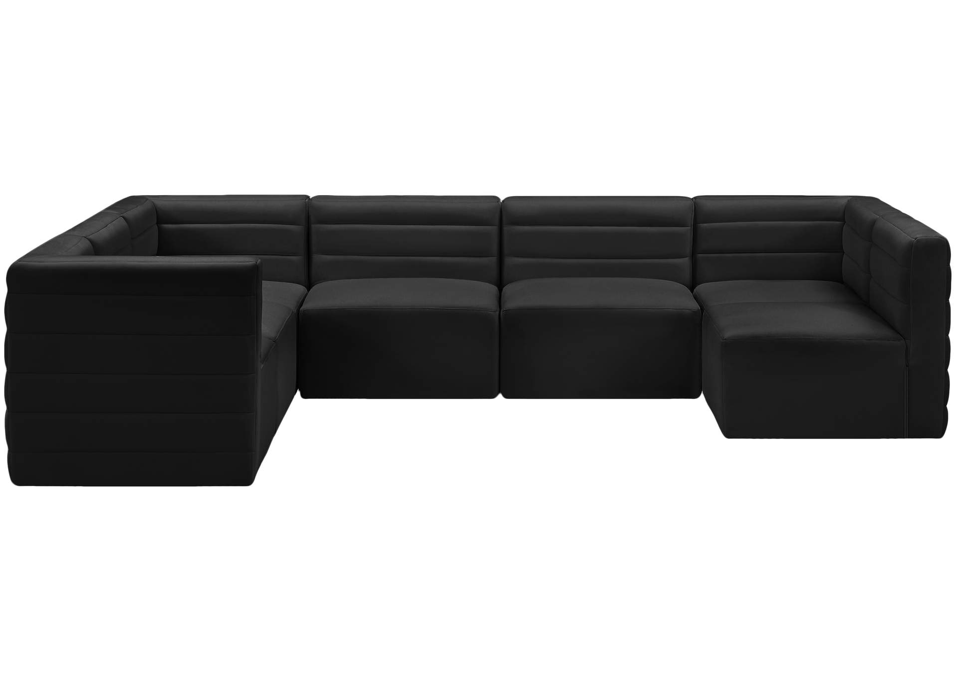 Quincy Black Velvet Modular Sectional,Meridian Furniture