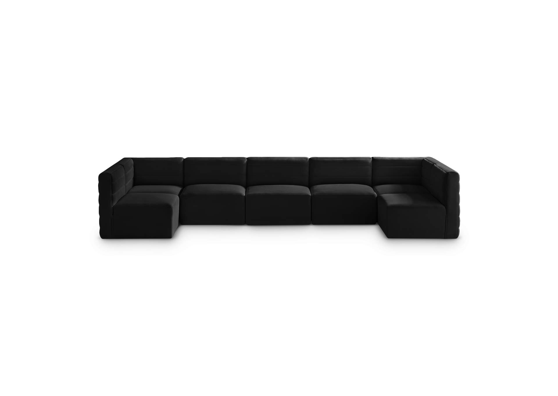 Quincy Black Velvet Modular Sectional,Meridian Furniture