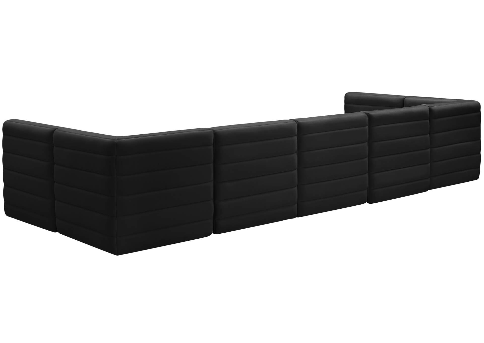 Quincy Black Velvet Modular Sectional,Meridian Furniture