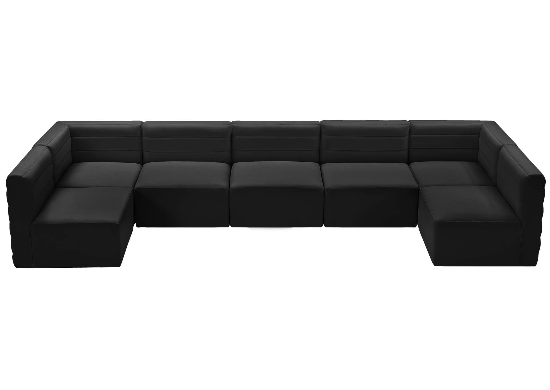 Quincy Black Velvet Modular Sectional,Meridian Furniture