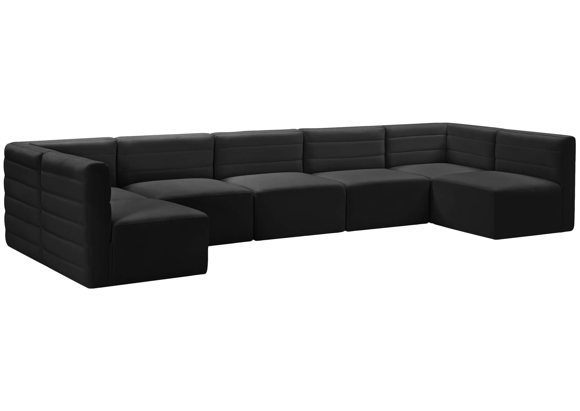 Quincy Black Velvet Modular Sectional,Meridian Furniture