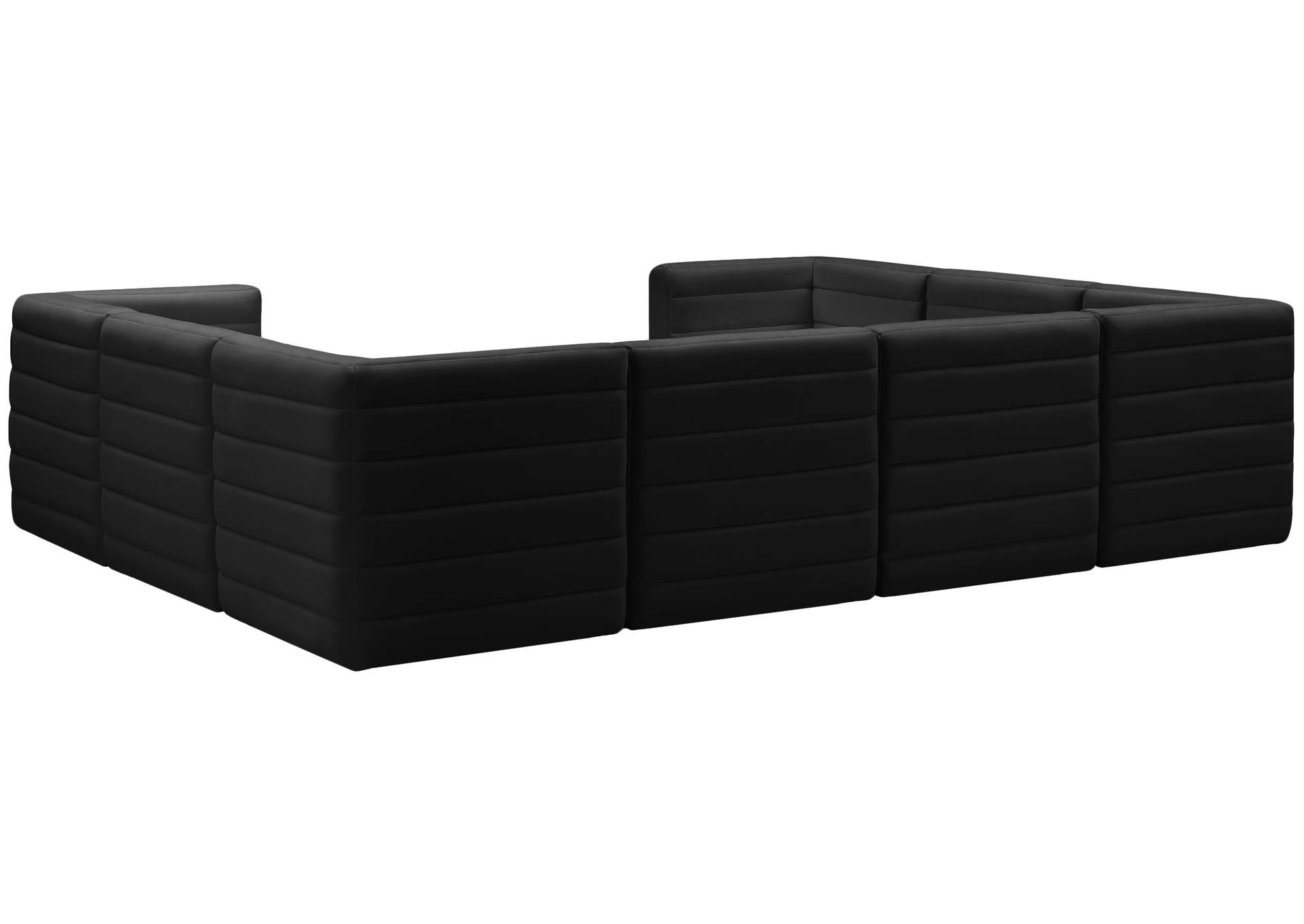 Quincy Black Velvet Modular Sectional,Meridian Furniture