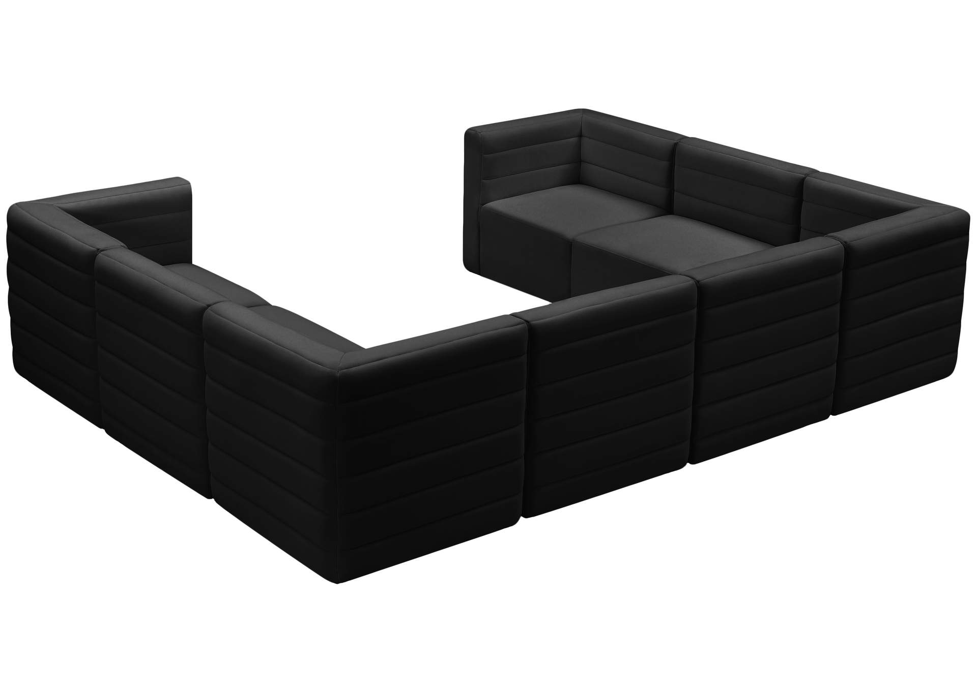 Quincy Black Velvet Modular Sectional,Meridian Furniture