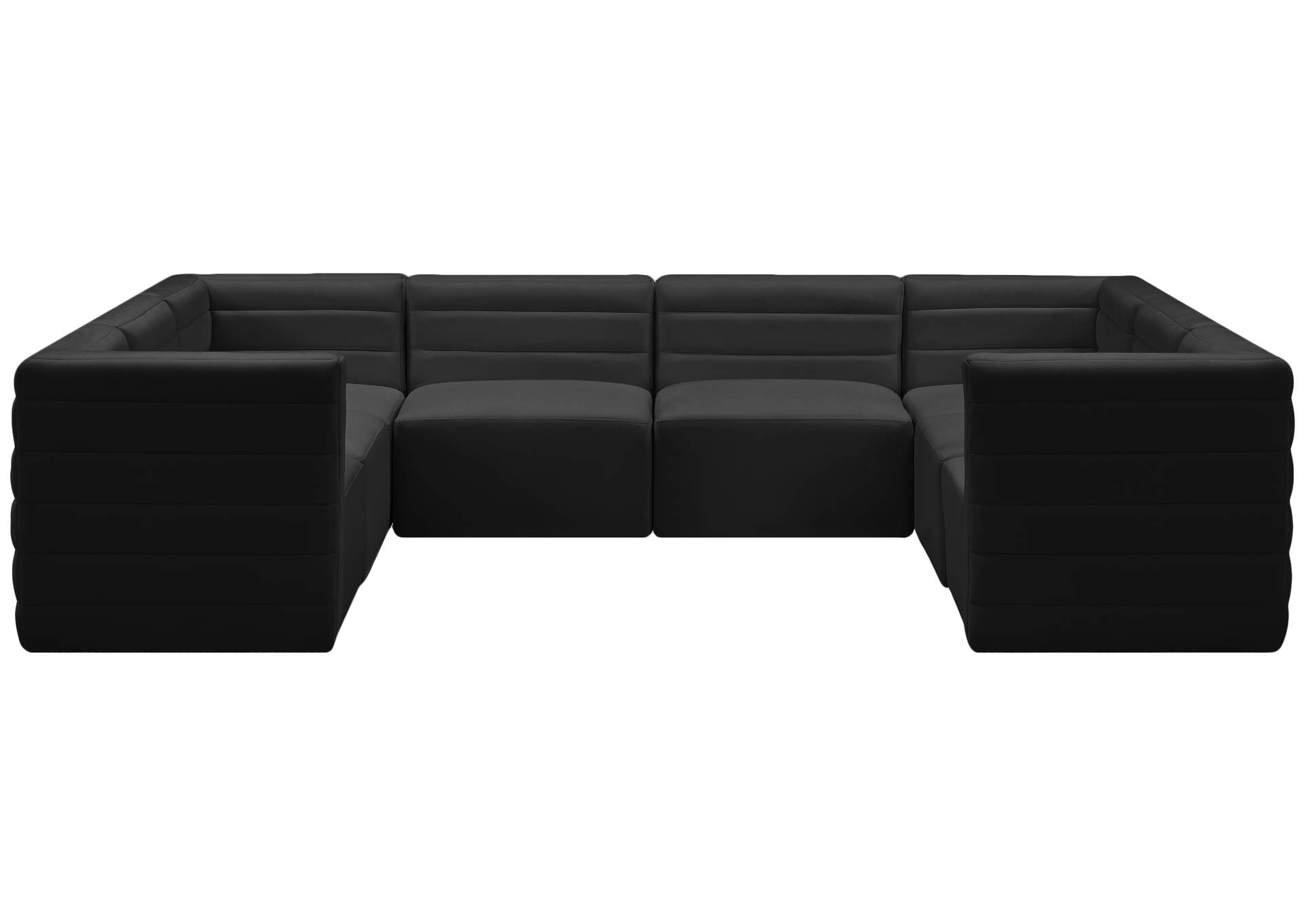 Quincy Black Velvet Modular Sectional,Meridian Furniture